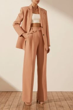 Shona Joy OUTERWEAR IRENA OVERSIZED TAILORED BLAZER - TERRACOTTA