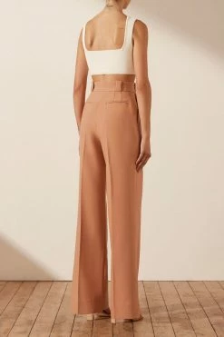 Shona Joy IRENA HIGH WAISTED TAILORED PANT - TERRACOTTA