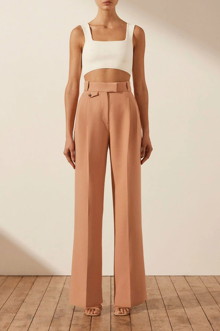 Shona Joy IRENA HIGH WAISTED TAILORED PANT - TERRACOTTA