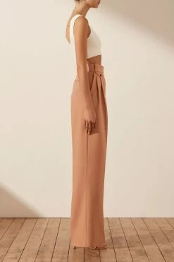 Shona Joy IRENA HIGH WAISTED TAILORED PANT - TERRACOTTA