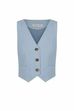 Shona Joy TOPS IRENA TAILORED FITTED VEST - CHALK BLUE
