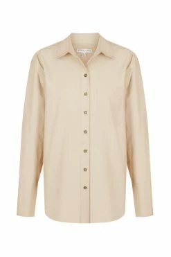 Shona Joy TOPS ISABELLA BUTTON UP BOYFRIEND SHIRT - CHALK