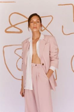 Shona Joy IVY OVERSIZED TAILORED BLAZER - ROSE DUST TOPS