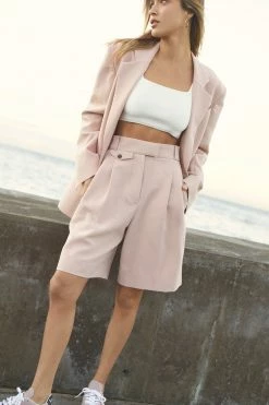 Shona Joy SHORTS & PANTS IVY HIGH WAISTED TAILORED SHORT - ROSE DUST