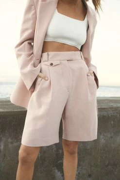 Shona Joy SHORTS & PANTS IVY HIGH WAISTED TAILORED SHORT - ROSE DUST