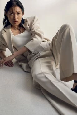 Shona Joy IVY OVERSIZED TAILORED BLAZER - BONE