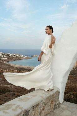 Shona Joy DRESSES LA LUNE RUCHED BODICE BALLOON SLEEVE MAXI DRESS - CREAM