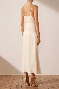 Shona Joy LA LUNE COCKTAIL MIDI DRESS - CREAM