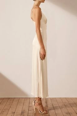 Shona Joy LA LUNE COCKTAIL MIDI DRESS - CREAM
