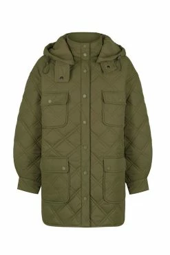 Shona Joy TOPS SJ QUILTED JACKET - KHAKI