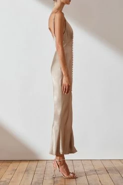 Shona Joy DRESSES LA LUNE BIAS SLIP DRESS - GOLD