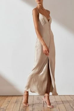Shona Joy DRESSES LA LUNE BIAS SLIP DRESS - GOLD
