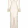 Shona Joy LA LUNE FRILL CUFF BIAS MIDI DRESS - CREAM