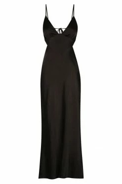 Shona Joy LA LUNE BACKLESS MIDI DRESS - BLACK