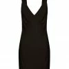 Shona Joy DRESSES LA LUNE LOUNGE PLUNGED SLIP DRESS - BLACK