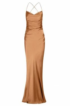 Shona Joy LA LUNE LACE BACK MAXI DRESS - COPPER DRESSES