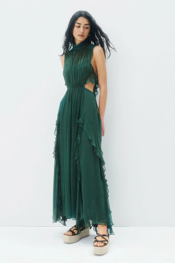 Shona Joy LÈONIE BACKLESS FRILL MAXI DRESS - ROSEMARY DRESSES