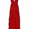 Shona Joy DRESSES LÈONIE KEYHOLE FRILL MAXI DRESS - SCARLETT