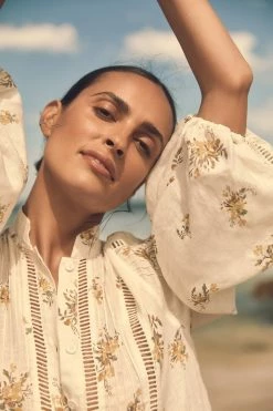 Shona Joy LILA LINEN PIN TUCK TUXEDO MINI DRESS DRESSES