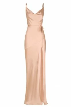 Shona Joy DRESSES LA LUNE BIAS COWL MAXI DRESS - DESERT ROSE