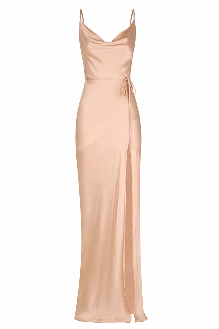 Shona Joy DRESSES LA LUNE BIAS COWL MAXI DRESS - DESERT ROSE