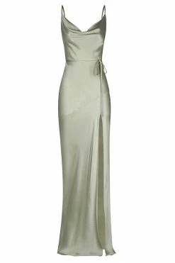 Shona Joy LA LUNE BIAS COWL MAXI DRESS - SAGE DRESSES