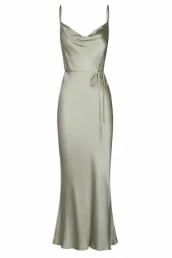 Shona Joy DRESSES LA LUNE BIAS COWL MIDI DRESS - SAGE