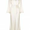 Shona Joy LA LUNE OPEN BACK WRAP MIDI DRESS - CREAM Wedding