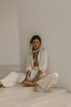 Shona Joy SHORTS & PANTS LA LUNE TUXEDO PANT - CREAM