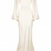 Shona Joy LA LUNE BALLOON SLEEVE OPEN BACK MAXI DRESS - CREAM Wedding