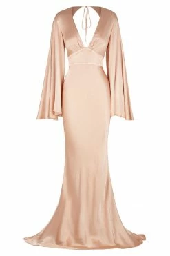 Shona Joy LA LUNE BACKLESS MAXI DRESS - DESERT ROSE
