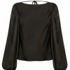 Shona Joy LA LUNE COWL BACK BALLOON SLEEVE BLOUSE - BLACK