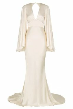 Shona Joy LA LUNE BACKLESS MAXI DRESS - CREAM