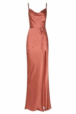Shona Joy DRESSES LA LUNE BIAS COWL MAXI DRESS - TERRACOTTA