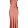 Shona Joy LA LUNE BIAS COWL MIDI DRESS - TERRACOTTA