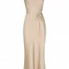 Shona Joy LA LUNE BIAS COWL MIDI DRESS - GOLD