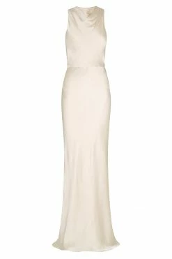 Shona Joy DRESSES LA LUNE HIGH NECK MAXI DRESS - CREAM