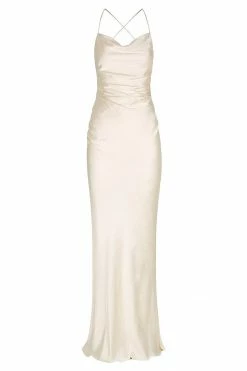 Shona Joy LA LUNE LACE BACK MAXI DRESS - CREAM
