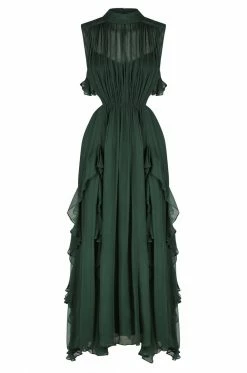 Shona Joy LÈONIE BACKLESS FRILL MAXI DRESS - ROSEMARY DRESSES