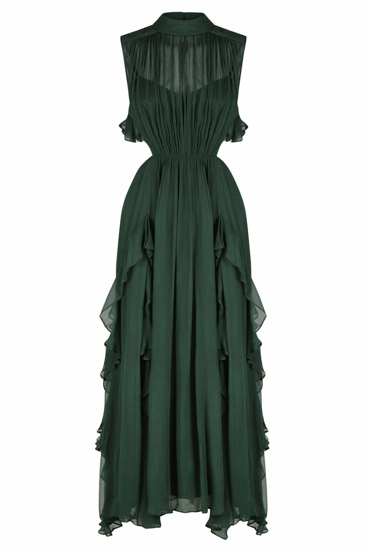 Shona Joy LÈONIE BACKLESS FRILL MAXI DRESS - ROSEMARY DRESSES