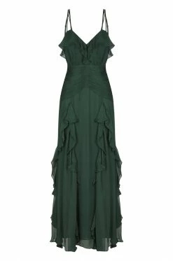 Shona Joy DRESSES LÈONIE DOUBLE STRAP FRILL MAXI DRESS - ROSEMARY