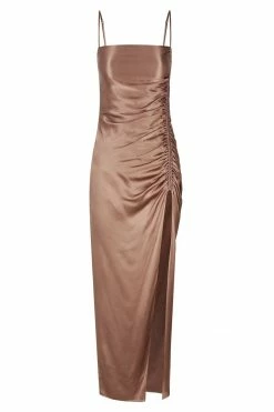 Shona Joy DRESSES LILY BIAS RUCHED MIDI DRESS - CLOVE