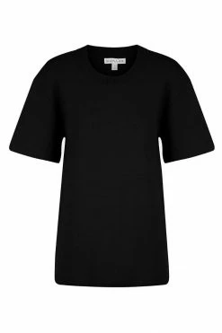 Shona Joy BASICS BASIC LONG LINE TEE - BLACK