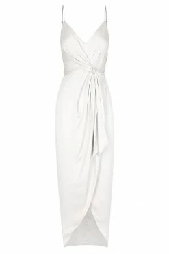 Shona Joy LUXE TIE FRONT COCKTAIL DRESS - IVORY DRESSES