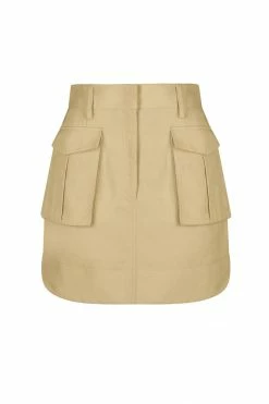 Shona Joy SKIRTS MATILDA LINEN UTILITY MINI SKIRT - WHEAT