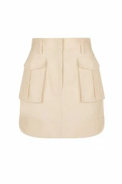 Shona Joy SKIRTS MATILDA LINEN UTILITY MINI SKIRT - CREMA