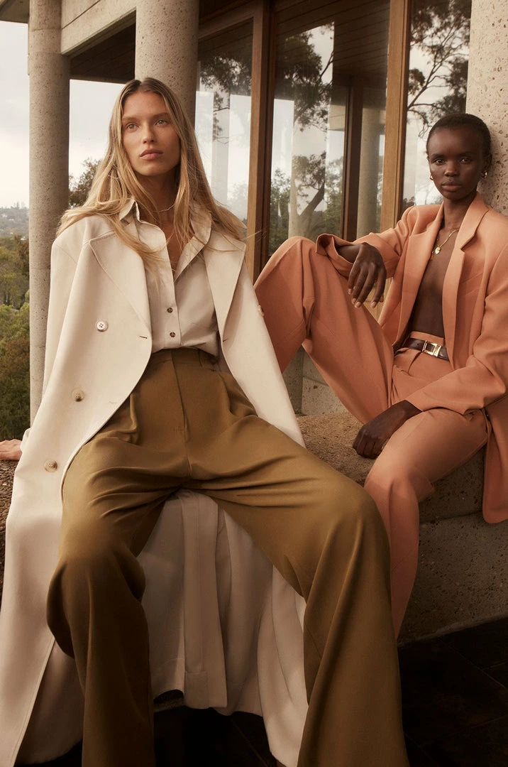 Shona Joy MATILDA LINEN TRENCH COAT - CREMA TOPS