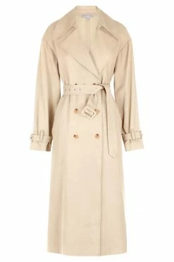 Shona Joy MATILDA LINEN TRENCH COAT - CREMA TOPS