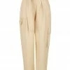 Shona Joy MATILDA LINEN UTILITY PAPERBAG PANT - PEANUT BUTTER SHORTS & PANTS