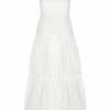 Shona Joy MAYA LINEN PIN TUCK OPEN BACK TIERED MIDI DRESS - IVORY DRESSES